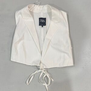 Zara Cream Tie-Front Vest